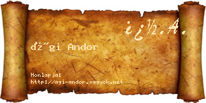 Ági Andor névjegykártya