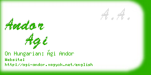 andor agi business card